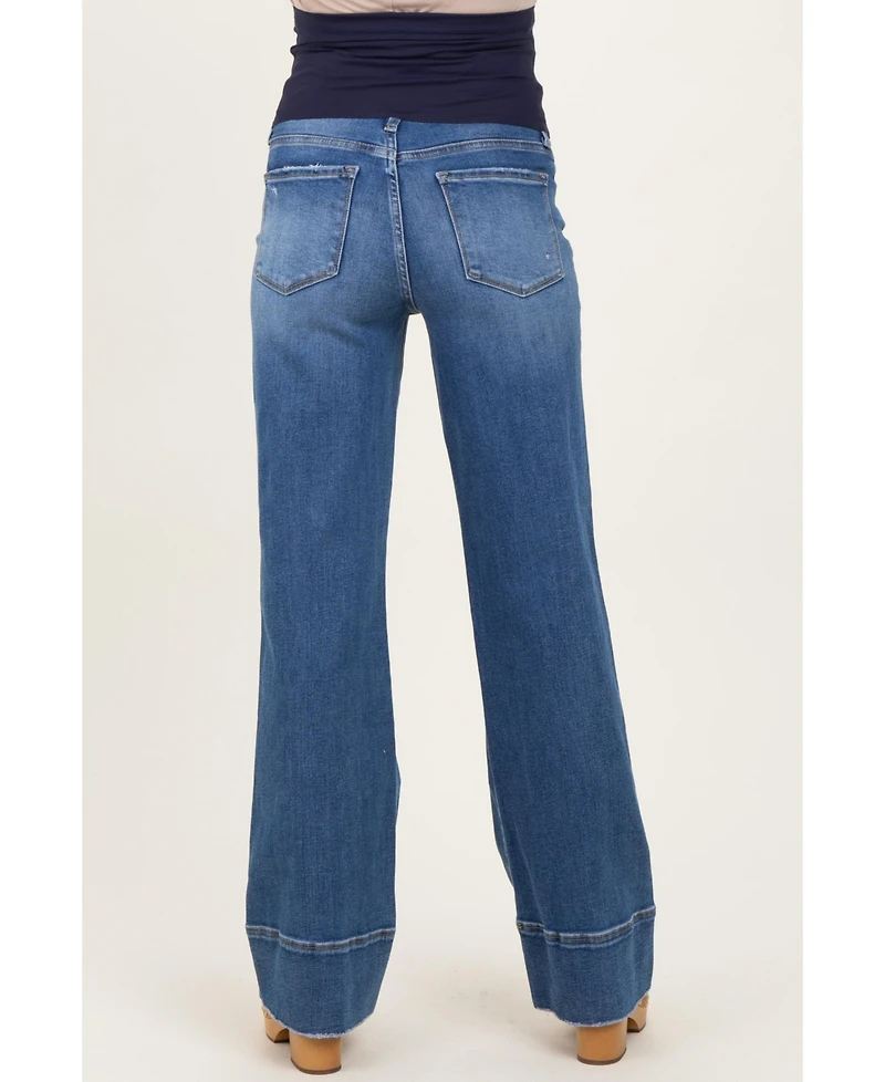 Pinkblush Maternity Trouser Hem Wide Flare Jeans