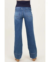 Pinkblush Maternity Trouser Hem Wide Flare Jeans