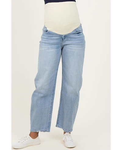 Pinkblush Maternity Distressed Barrel Leg Jeans