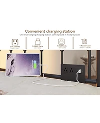 homfan Twin Metal Daybed with Led Lights and Charging Station
