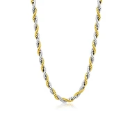 Metallo Stainless Steel, 24" Two-Tone Rope Chain
