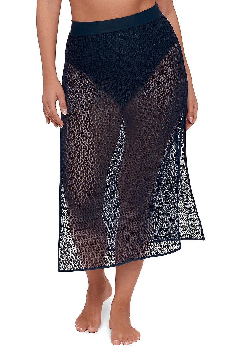 S3 Apparel Women's Side Slit Crochet Swimsuit Coverup Skirt