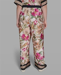 Karl Lagerfeld Paris Plus High-Rise Floral Printed Pants