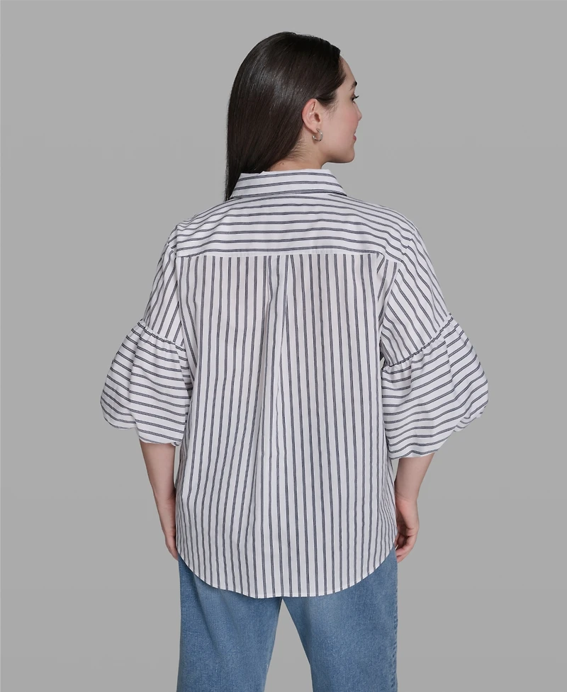 Karl Lagerfeld Paris Plus Cotton Collared Shirt