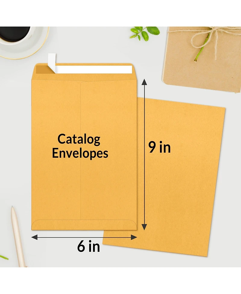 Gnuadz Manilla Envelopes Quick-seal Security Catalog Mailing 100 Pack
