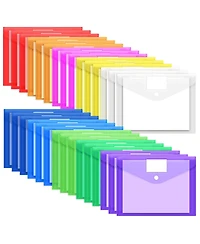 Gnuadz Plastic Envelopes File Folders Hook Loop Closure Label Pocket A4 School Office