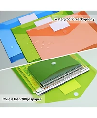 Gnuadz Plastic Envelopes File Folders Hook Loop Closure Label Pocket A4 School Office
