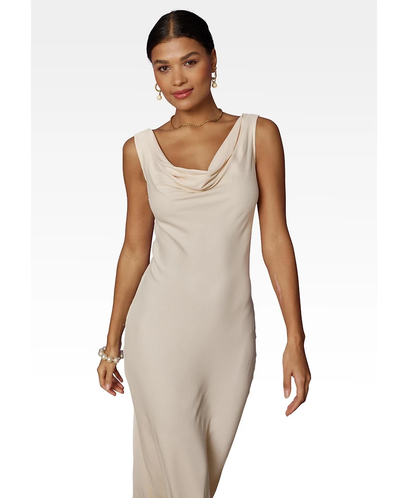Maids to Measure Women's Pandy Satin Cowl Bridesmaid Dress