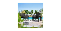 Slickblue Outdoor 3-Piece Patio Furniture Set with 2 Patio Chairs and 1 Side Table