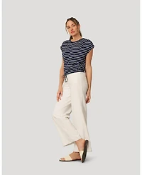 Cable & Gauge Women's Fine Stripe Tie Bottom Top