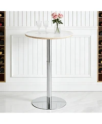flynama 39" Rock Slab Bar Table with Silver Base and Legs