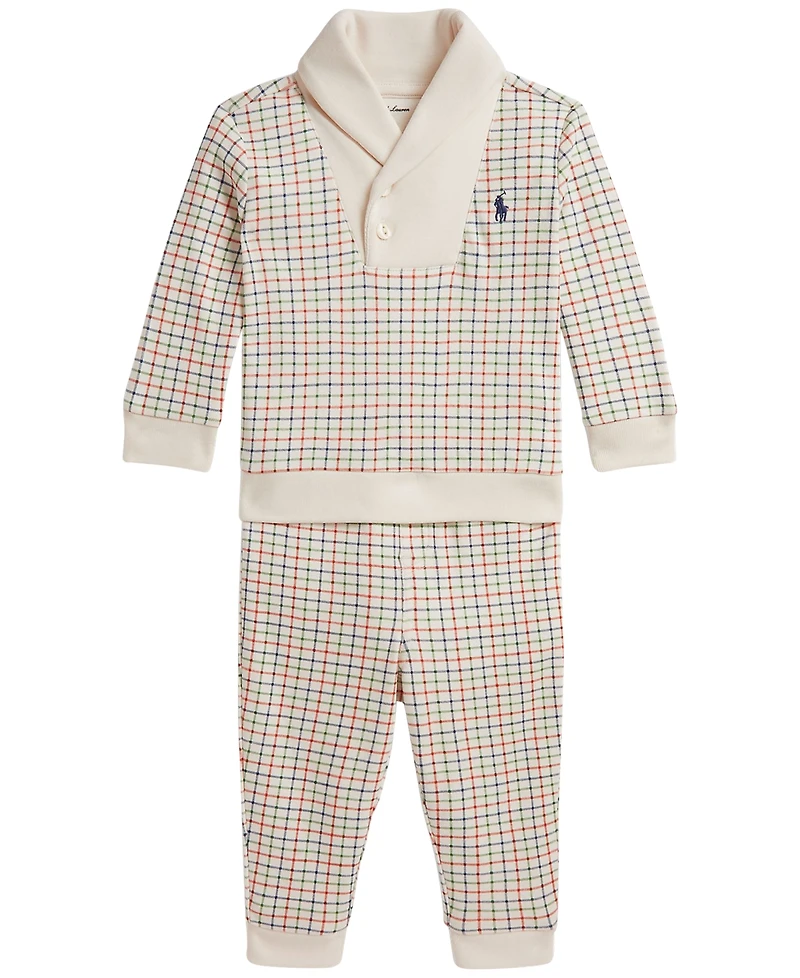 Polo Ralph Lauren Baby Boys' Long-Sleeve Pullover Top and Pants, 2-Piece Set