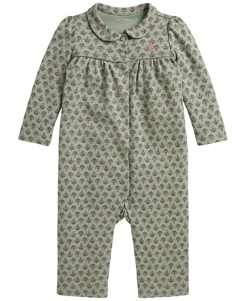 Polo Ralph Lauren Baby Girls' Floral Interlock Coverall