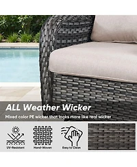 Pocassy 4 Pieces Outdoor Gliders Chairs Swivel Chairs with 5-Inch Thick Cushions