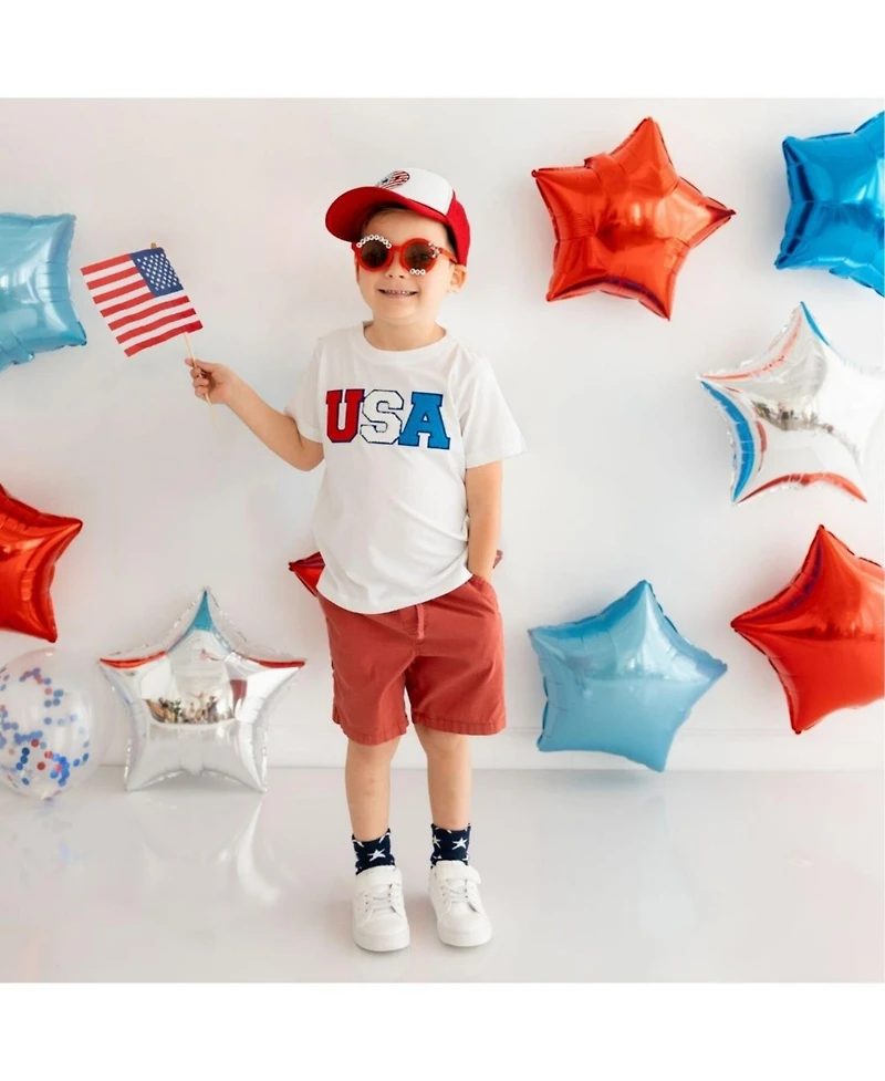 Sweet Wink Baby Boys Usa Multi Patch Short Sleeve T-Shirt