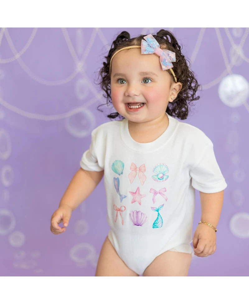 Sweet Wink Baby Girls Mermaid Cutie Short Sleeve Romper