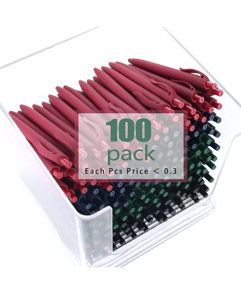 Gnuadz Click Pens Retractable Ballpoint Medium Point 100 Pack