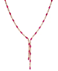 Effy Collection Ruby (3-1/3 ct. t.w.) & Diamond (3/8 ct. t.w.) Necklace in 14k Rose Gold