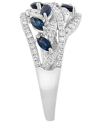 Effy Collection Sapphire (7/8 ct. t.w.) & Diamond (3/8 ct. t.w.) Ring in 14k White Gold