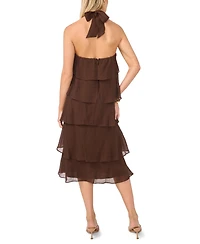 Vince Camuto Women's Five Tier Halter Neck Midi Dress