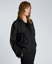 Kenneth Cole Women's Collared Neck Bomber Jacket