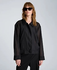 Kenneth Cole Women's Collared Neck Bomber Jacket
