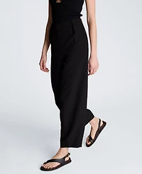 Kenneth Cole Women's Fly-Front Hollywood Waist Pleated Pants
