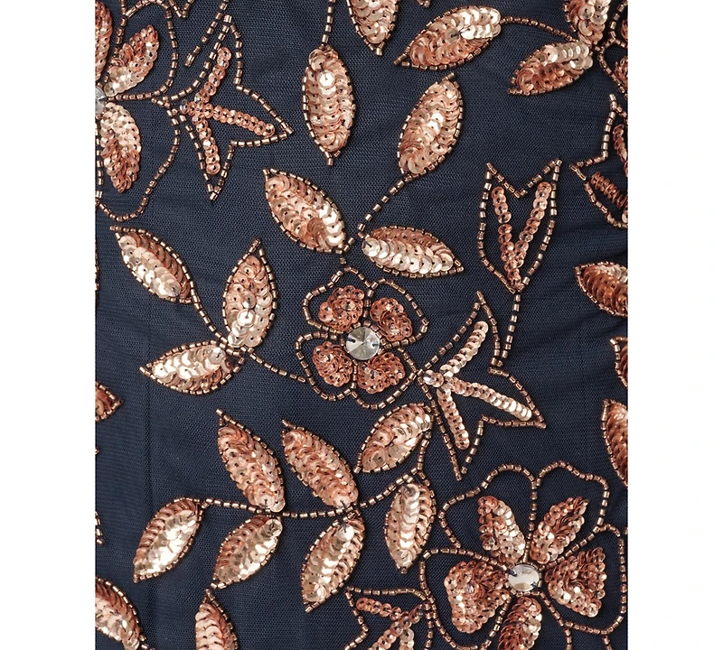 Adrianna Papell Petite Floral Beaded Gown