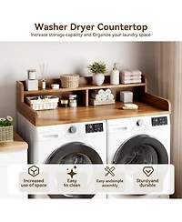 gaomon 2-Tier Washer Dryer Countertop, Shelf/Drawers Non-Slip Laundry Topper