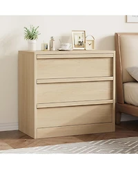 homfan Versatile Modern Dresser - 3 and 4 Drawer Tall Bedside Table Chest for Bedroom, Living Room, Entryway Large Storage, Small