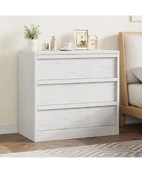 homfan Versatile Modern Dresser - 3 and 4 Drawer Tall Bedside Table Chest for Bedroom, Living Room, Entryway Large Storage, Small