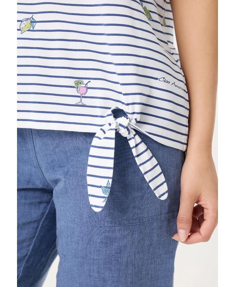 Olsen Women's Stripe and Spritz T-Shirt