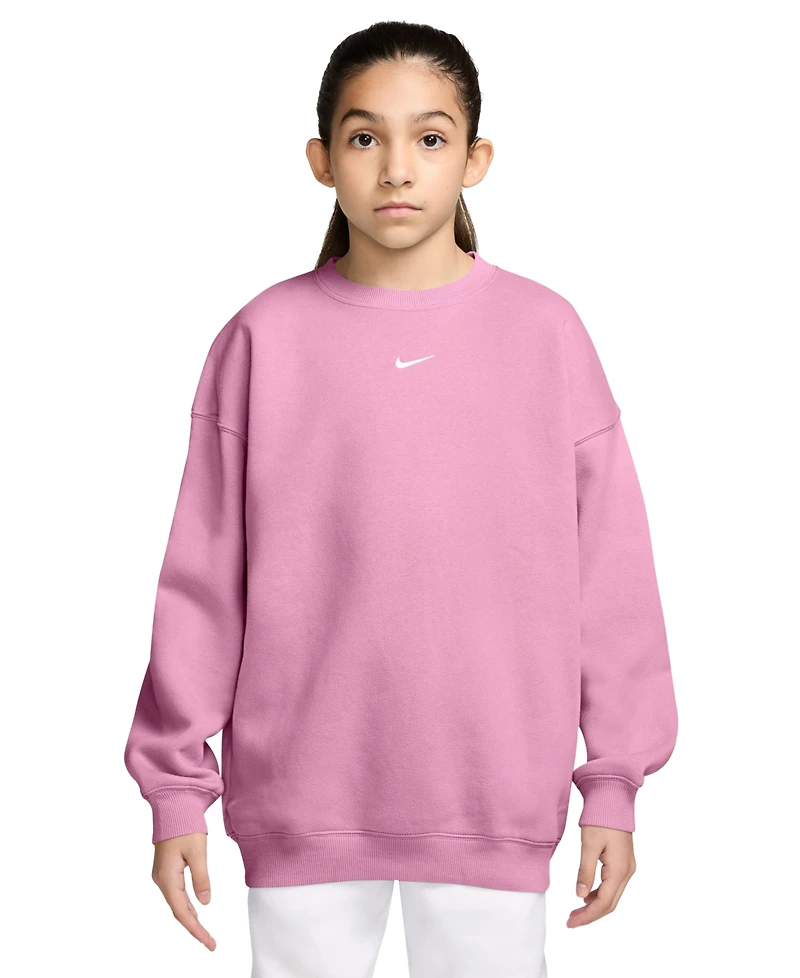 Nike Sportswear Studio Girls' 7-16 Oversized Fleece Crewneck Sweatshirt
