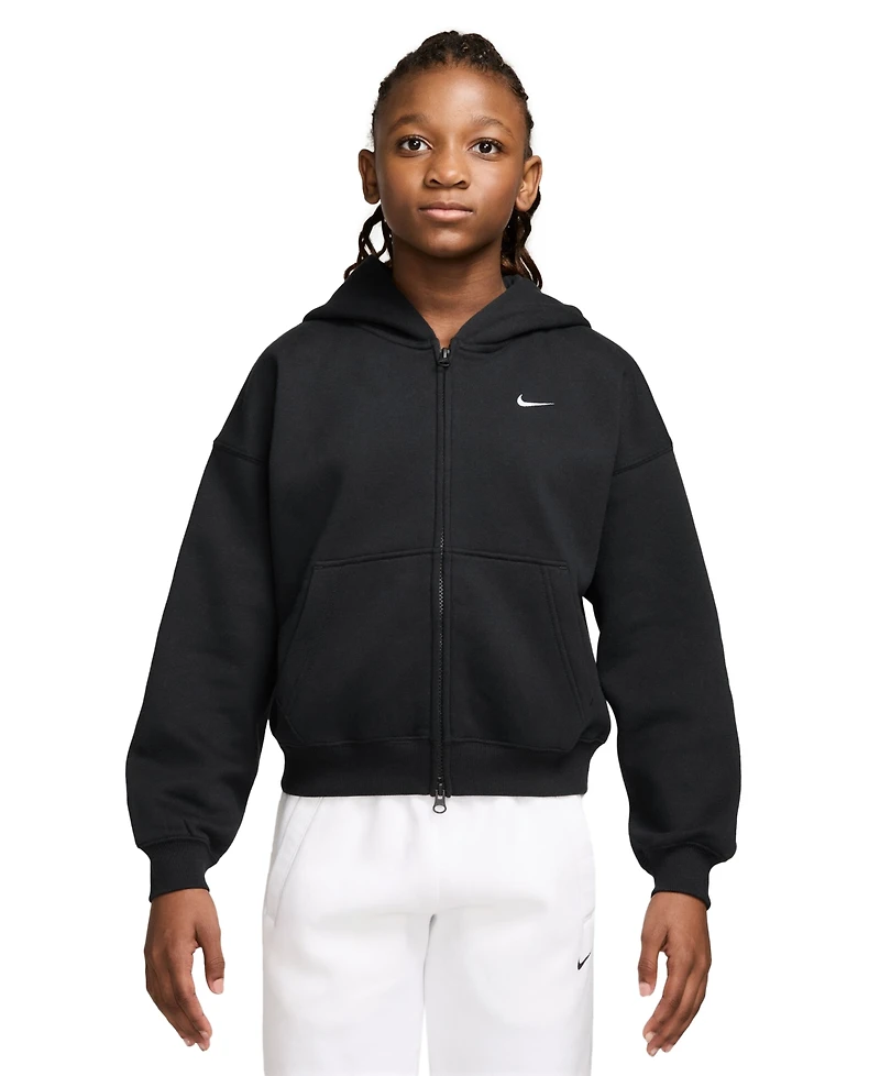 Nike Sportswear Studio Girls' 7-16 Oversized Fleece Full-Zip Hoodie