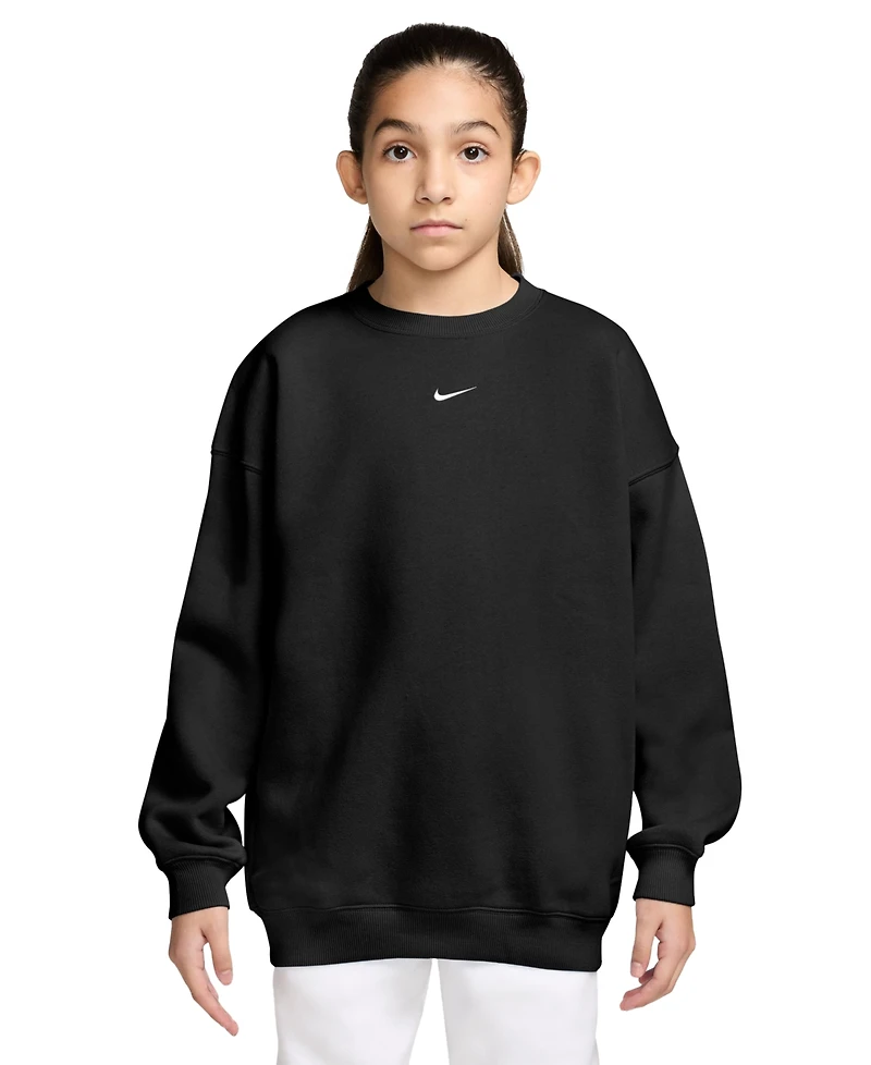 Nike Sportswear Studio Girls' 7-16 Oversized Fleece Crewneck Sweatshirt