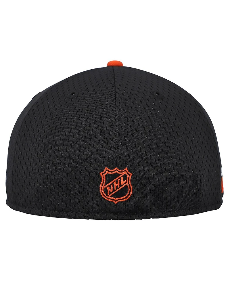 New Era Men's Black/Orange Philadelphia Flyers Mesh Crown Two-Tone 59FIFTY Fitted Hat