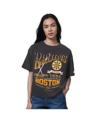 Starter Women's Heather Black Boston Bruins Oversized Hall of Fame T-Shirt
