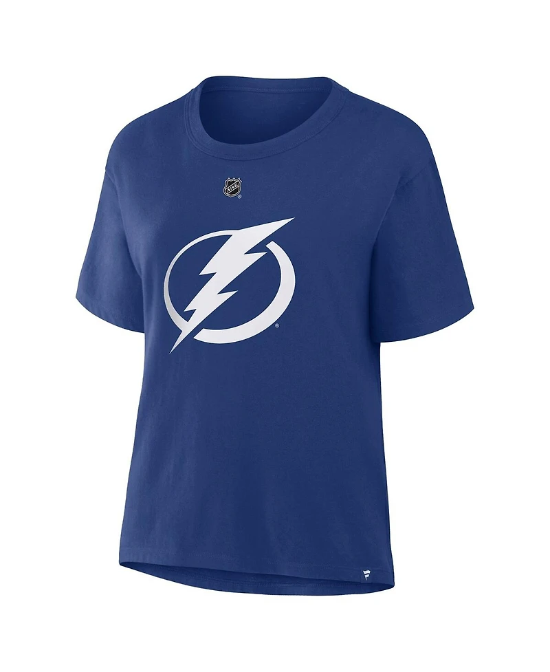 Fanatics Women's Nikita Kucherov Blue Tampa Bay Lightning Authentic Stack Name & Number T-Shirt