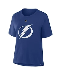 Fanatics Women's Nikita Kucherov Blue Tampa Bay Lightning Authentic Stack Name & Number T-Shirt