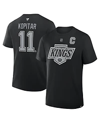 Fanatics Men's Anze Kopitar Black Los Angeles Kings Authentic Stack Name & Number T-Shirt