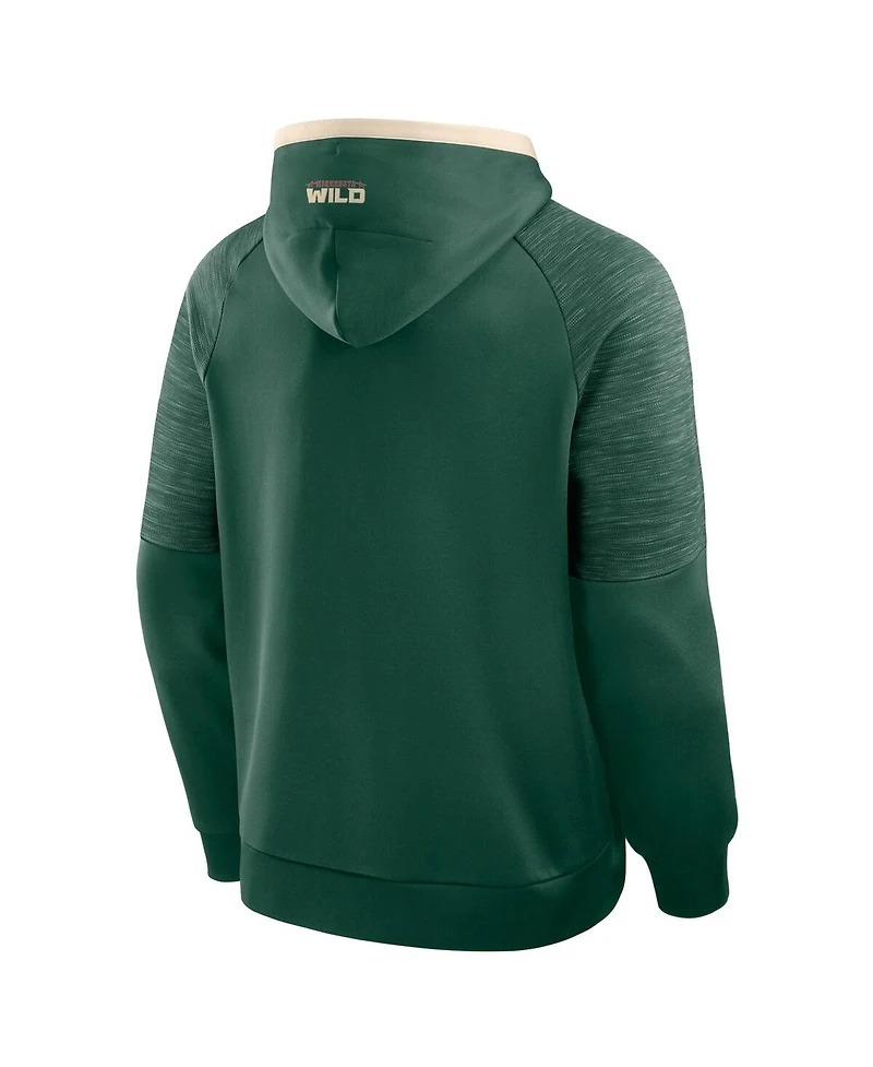 Fanatics Men's Green Minnesota Wild Goaltender Defender Pullover Hoodie