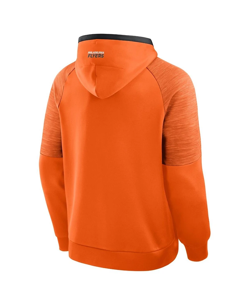 Fanatics Men's Orange Philadelphia Flyers Goaltender Defender Pullover Hoodie