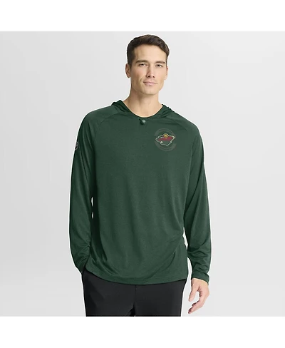 Fanatics Men's Green Minnesota Wild Authentic Pro Rink Raglan Hoodie