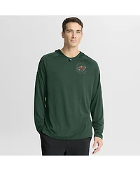 Fanatics Men's Green Minnesota Wild Authentic Pro Rink Raglan Hoodie