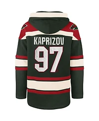 '47 Brand Men's Kirill Kaprizov Green Minnesota Wild Player Name & Number Lacer Pullover Hoodie