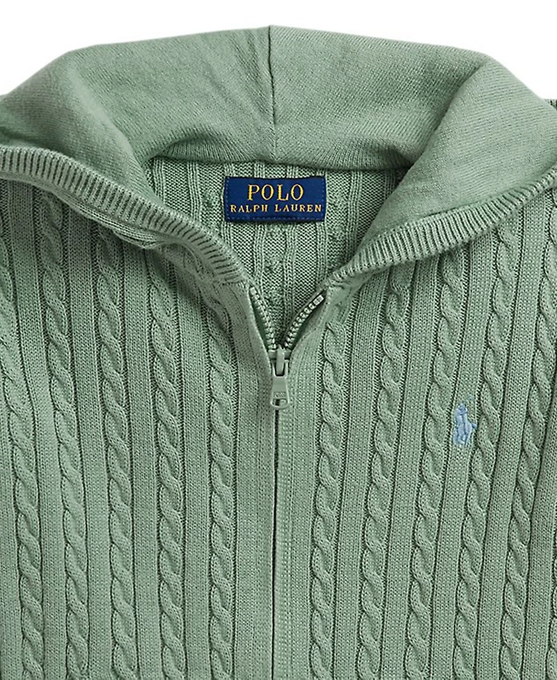 Polo Ralph Lauren Girls' 2T-6X Mini-Cable Full-Zip Sweater