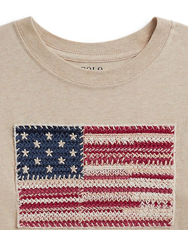 Polo Ralph Lauren Girls' 7-16 Flag Short-Sleeve Jersey T-Shirt