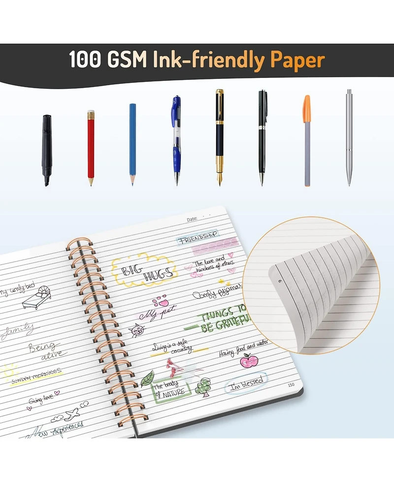 Gnuadz Spiral Journal Notebook Lined Hardcover