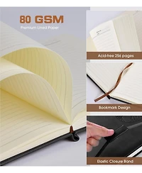 Gnuadz Lined Journal Notebook Hardcover Leather Ruled Writing Diary