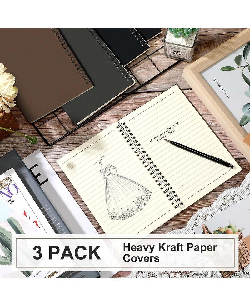 Gnuadz Spiral Notebook Lined Journal A5 Writing Notepad